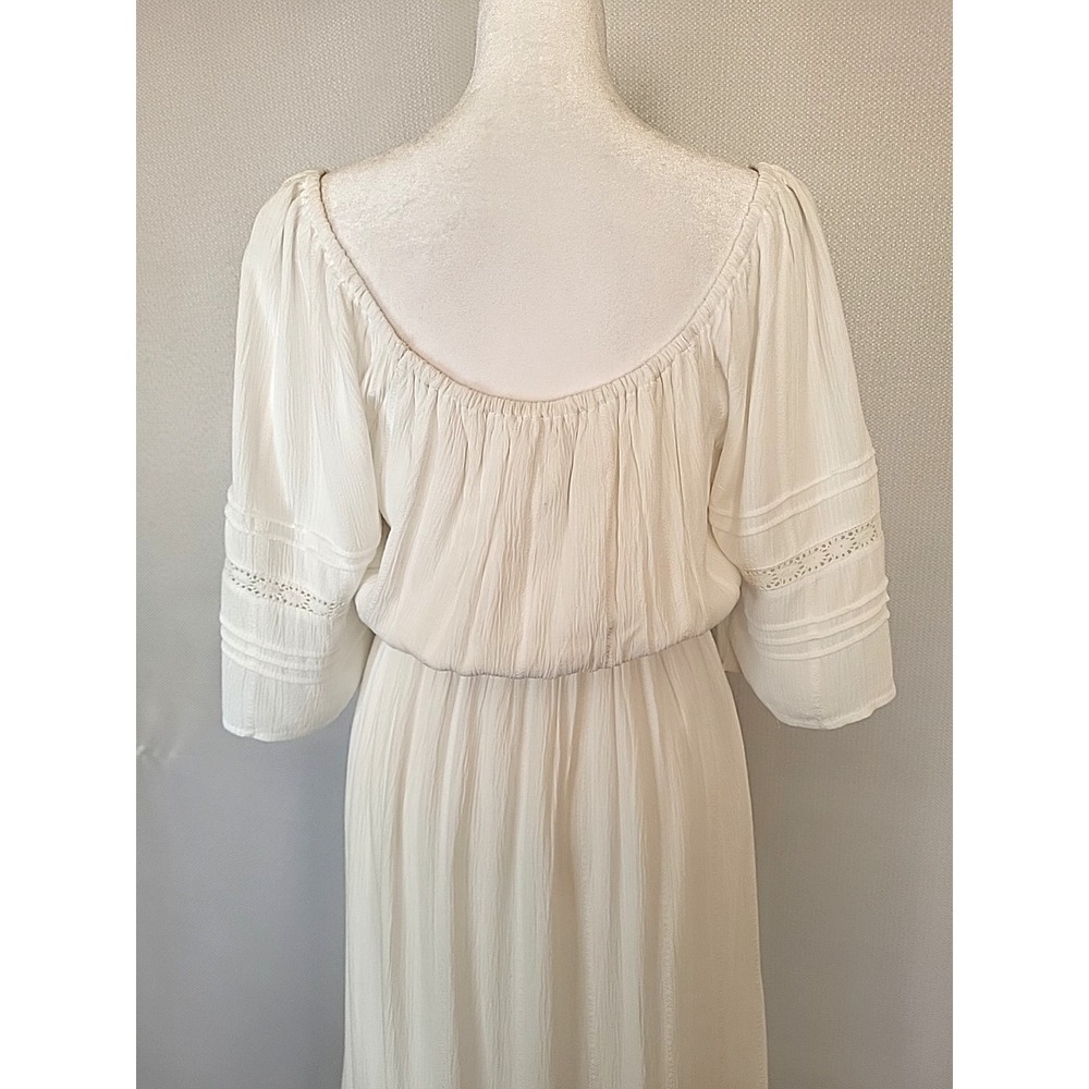 Z‎ Supply White Poppy Peasant Lace Midi Dress Women's SM Summer Beach Wedding - Picture 8 of 13